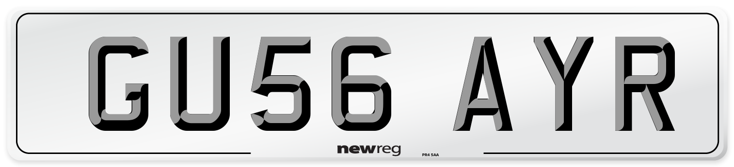 GU56 AYR Number Plate from New Reg